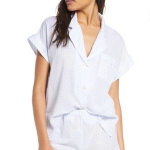 Madewell Pajama Top In Blue Gingham NWT